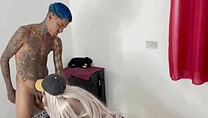 FIRST TIME THE NYMPH TAKES A BLOWJOB IN HER THONG!