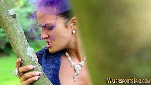 Old Lesbian in Stockings Fingered and Toyed with Golden Shower Fetish