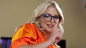 Blonde begs for anal in POV