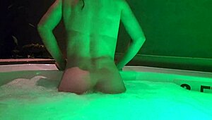 Petite Naked Girl Teases In Outdoor Hot Tub With Small Tits And Ass