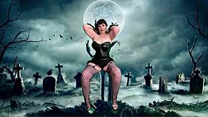 granny carmen enjoys her solo time with a vibrator. she sucks her nipples until she cums hard