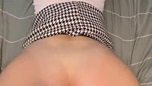 brunette sucking dick then cowgirl style pov with cheating student