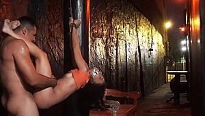 Tiny 19-year-old gets hardfucked doggystyle outdoors after being stranded