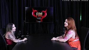 Redhead Exhibitionist Shows Huge Tits After Interview