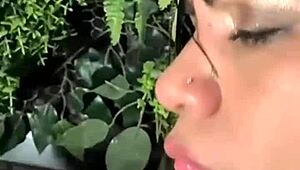 Brunette's pussy fucked in bubble bath