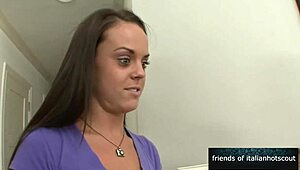 Fantastic girl next door is actually a whore with shaved pussy blowjob bent over monster cock.