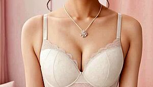 Sweet asian models pose in lingerie and panties, barefoot with cute feet.