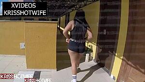 Kriss Hotwife Showing Off in Hotel Corridor 😏