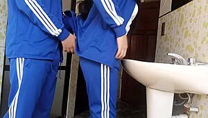 Schoolgirl Fucked Quickly In Bathroom