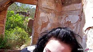 Sexy latina cheats with stranger in anal sex at a lost place