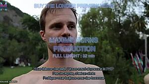 Gay outdoor show with giant toys fisting and cock sucking in front of men 😜