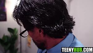 Two college mates jill taylor julia james caught by professor tommy gunn then fucked in class