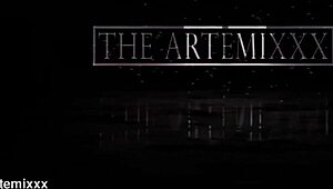 Horny cougar Shauna Luv gets massive cumshot from big black cock after licking and quickie.