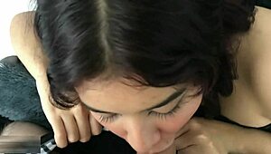 cute stepsister plays with brother's toy