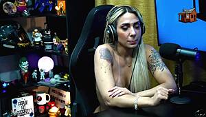 Bruna Lambertini sits naked on Ruan's lap?