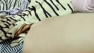 Beautiful amateur masturbates in the morning before college.