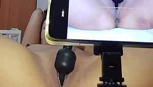 Amateur girl masturbates to orgasm and squirts cum