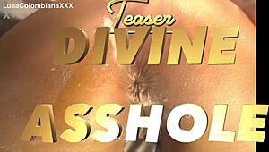 divine asshole gets sloppy assfucking and creampie