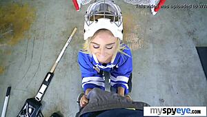 Hockey-Loving Blonde Teen 18+ Fucked By Her Boyfriend - Kenzie Kai