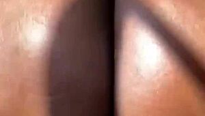 Amazing ebony beauty rips clothes to reveal her tight shaved pussy and fat ass.