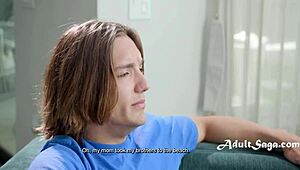 Weird step cousin River Lynn wanks in front of Axel Haze. So he jerks off too.