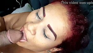 Stepmother Sucking Huge Fat Cock in POV with Big Tits and Ass