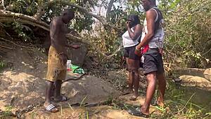 we felt so excited nearly getting caught fucking by fulanis at the riverside