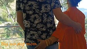 Wow, this beautiful Indian couple dives into hardcore handjob and riding cowgirl for romantic sex with big tits and ass!