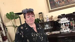 Obese redhead amateur gets a massive facial cumshot!