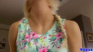 European beauty RIDING old man's DICK in POV