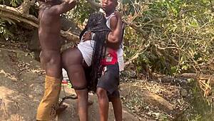 we felt so excited nearly getting caught fucking by fulanis at the riverside