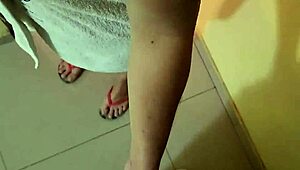 Found my best friend's mom in the shower and she gives me a blowjob part 1!