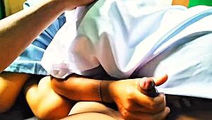 Indonesian couple in homemade sex with handjob and CUMSHOT compilation