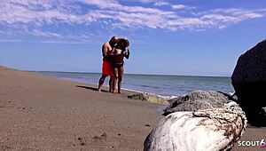 REAL MATURE COUPLE IN ROLEPLAY ORGASM WITH BALL LICKING AND BLOWJOB BEFORE BENT OVER FUCKING AT PUBLIC BEACH IN MEXICO