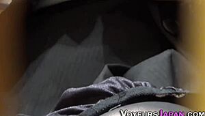 Voyeur Hidden Cam Captures Hairy Japanese Teen Masturbating Outdoors in Uniform and Pantyhose
