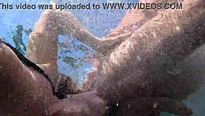 UNDER WATER SEX WITH HOT MILF in sauna deepthroat blowjob on big pussy lips