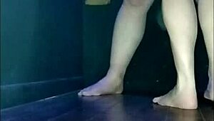 Mature European Woman Enjoys Femdom Session With Slave At Glory Hole, Getting Blowjob