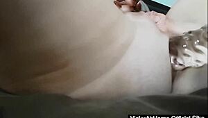 omg this mature blonde vicky vette is drilling her big ass and wet pussy with a glass dildo until orgasm 😍