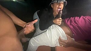 Park Lizard Lot Slut Sucks Two Dicks