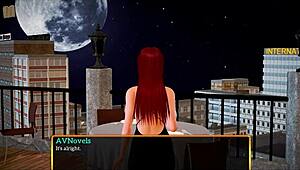 In my new family game, redhead rides cowgirl passionately with intense emotions