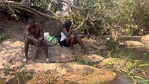 we felt so excited nearly getting caught fucking by fulanis at the riverside