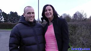 British stockinged milf bends over for intense doggystyle pounding before explosive cumshot