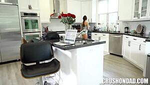 Stepdaughter April Olsen receives dickcoin from her stepdad