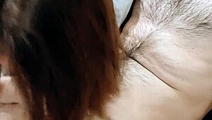 Young girl gives intense blowjob and handjob as birthday gift to stepdad