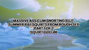 summer rae's ass gets blasted for an orgasm, rough play