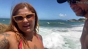 Wow! Sucking Big Dick On The Beach While Everyone Watches!