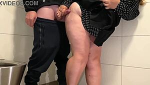 juicy milf in public toilet