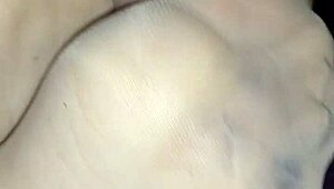 homemade video featuring feet in sheer nylons for a relaxing touch