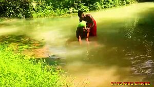 Oh wow, fucking that African whore in the stream with a monster cock! So wet and hardcore!