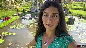 Cumwalk in public cafe while eating pasta carbonara with sperm on face